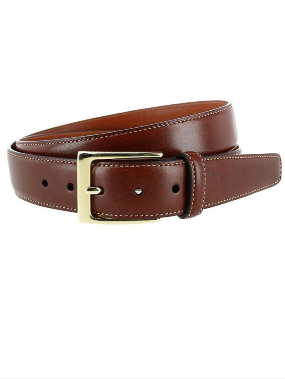 TRAFALGAR Brown Leather Dress Gold Buckle Belt | SZ 42